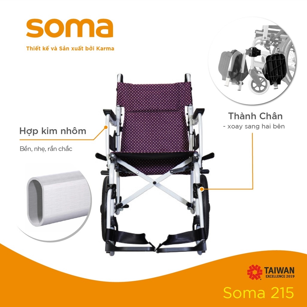 Xe lăn Karma Soma 215 bánh nhỏ