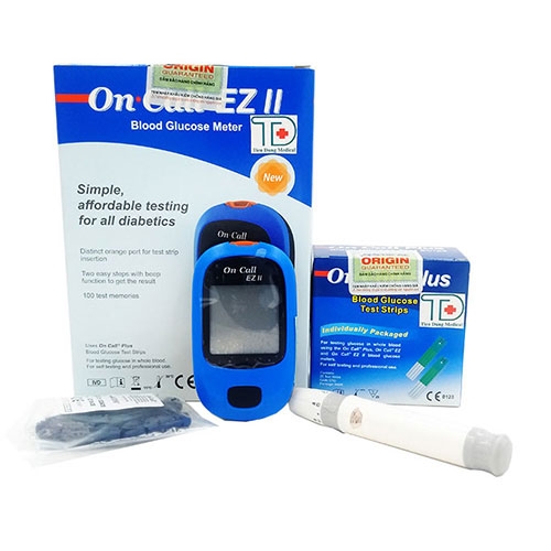 Máy đo đường huyết ACON Oncall EZ II ( Kèm 25 que và 10 kim chích máu