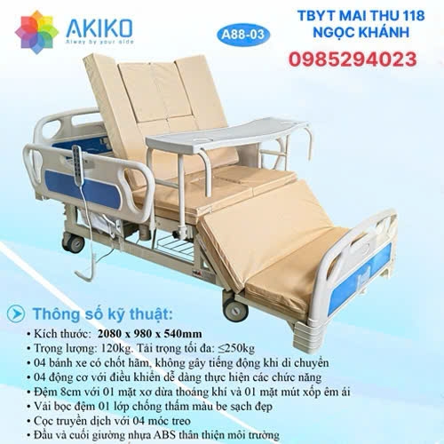 GIƯỜNG Y TẾ ĐIỀU KHIỂN ĐIỆN AKIKO A88-03