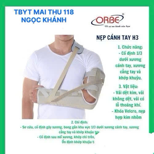 Nẹp Cánh Tay Orbe H3 (cố định cẳng cánh tay)