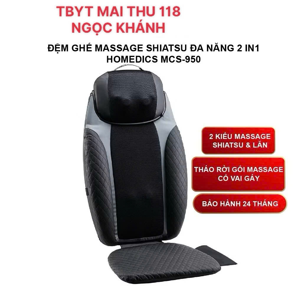 Đệm ghế massage shiatsu đa năng 2in1 Homedics MCS-950
